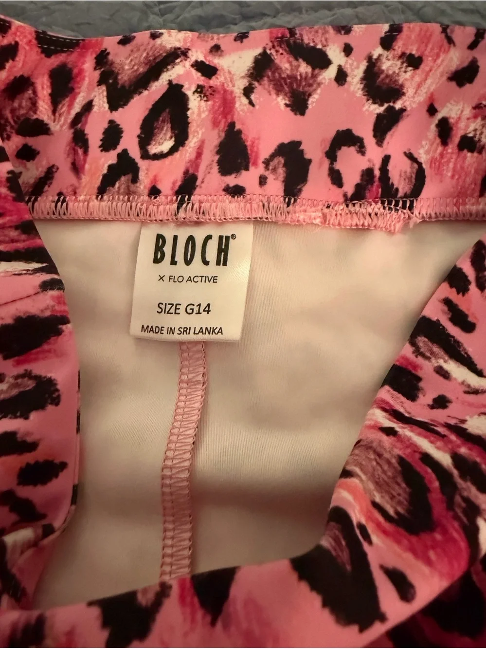 Bloch Pink Leopard Print Leggings and Shorts Girls Size 14